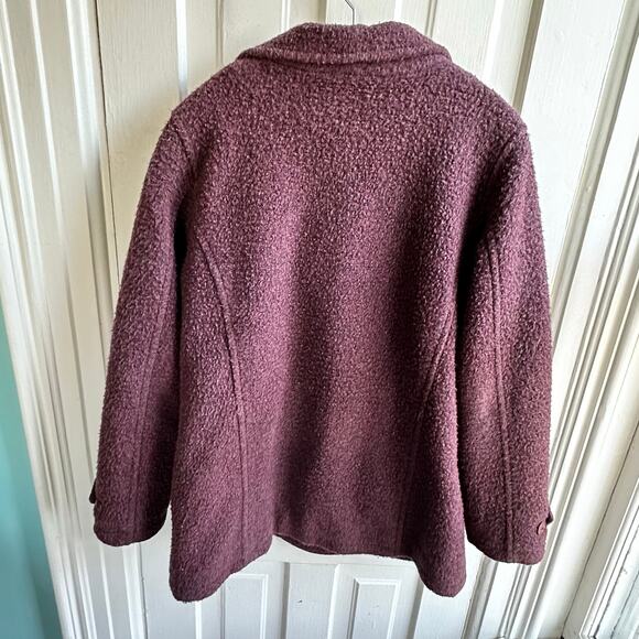 Vintage 80s LL Bean Peacoat Wool Blend Purple - Picture 6 of 8